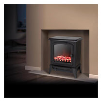 Warmlite Mable Compact Stove Fire 2000W 2 Heat Settings Adjustable Thermostat Overheat Protection Black
