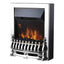 Warmlite Whitby Electric Fire Inset 2000W 2 Heat Settings Adjustable Thermostat Remote Control Chrome