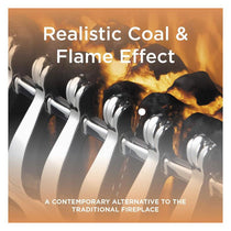 Warmlite Whitby Electric Fire Inset 2000W 2 Heat Settings Adjustable Thermostat Remote Control Chrome