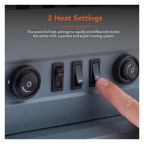 Warmlite Wingham Portable Electric Double Door Fire Stove Heater 2000W Realistic LED Flame Effect Adjustable Thermostat Overheat Protection Grey