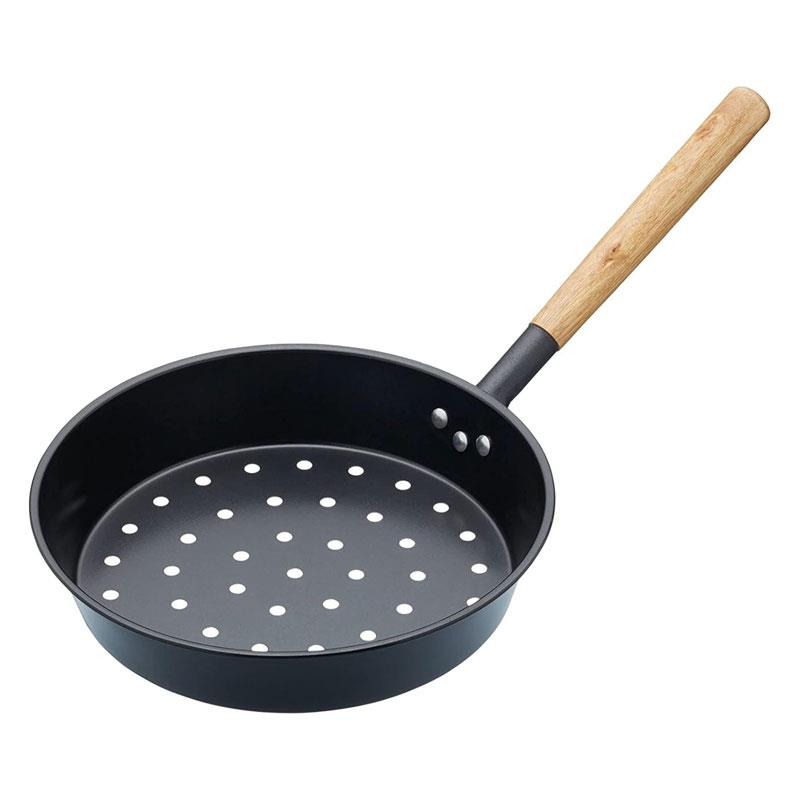 KitchenCraft Chestnut Roaster/BBQ Pan 27cm Carbon Steel 5 Litres Black Main image