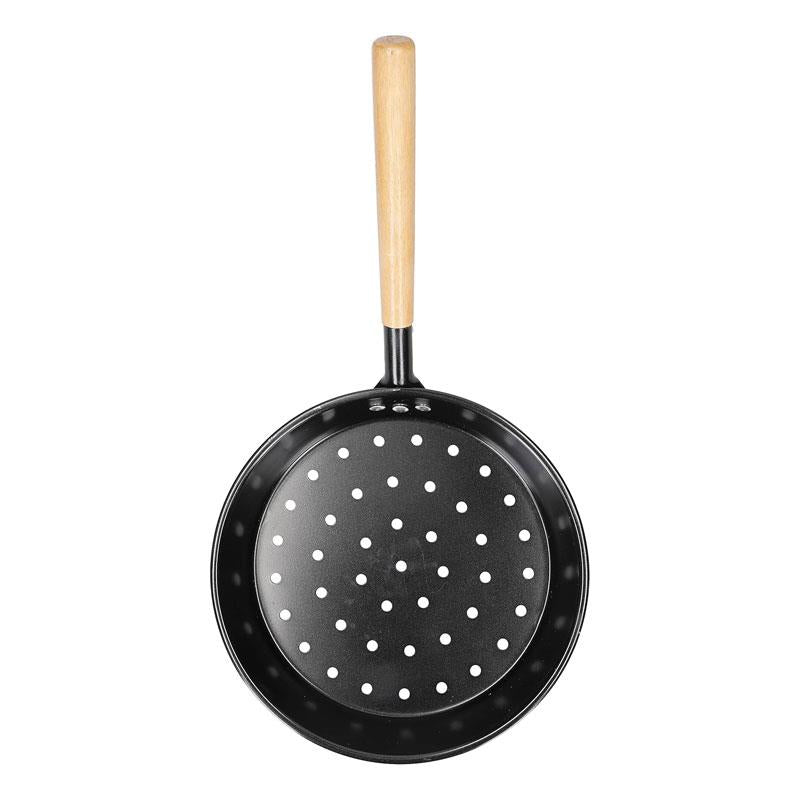 KitchenCraft Chestnut Roaster/BBQ Pan 27cm Carbon Steel 5 Litres Black