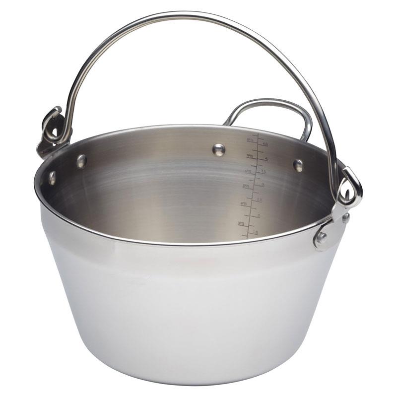 KitchenCraft Home Made Mini Maslin Pan Stainless Steel 4.5 Litre Silver