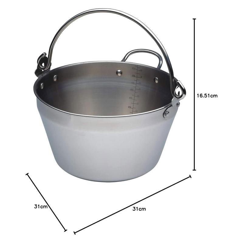 KitchenCraft Home Made Mini Maslin Pan Stainless Steel 4.5 Litre Silver