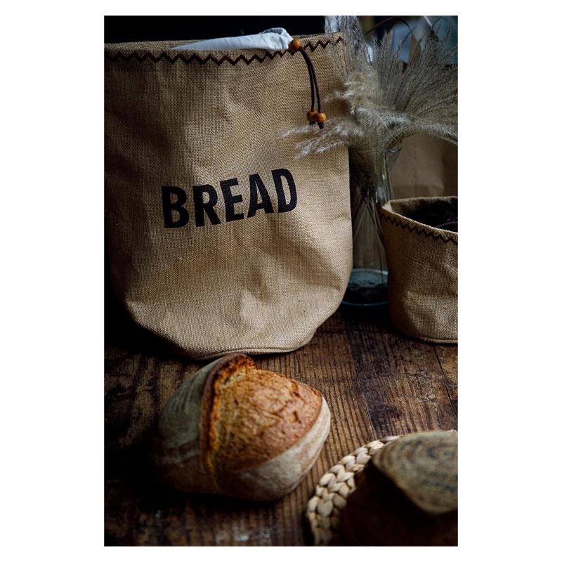 KitchenCraft Natural Elements Jute Bread Bag Drawstring Jute Cotton 34 x 17 x 42 cm Brown