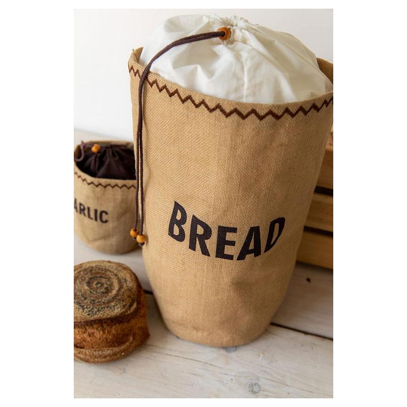 KitchenCraft Natural Elements Jute Bread Bag Drawstring Jute Cotton 34 x 17 x 42 cm Brown
