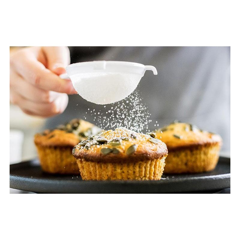 KitchenCraft Round Sieve/Tea Strainer 7cm Plastic Nylon-Mesh Extra-Small White Secondary image