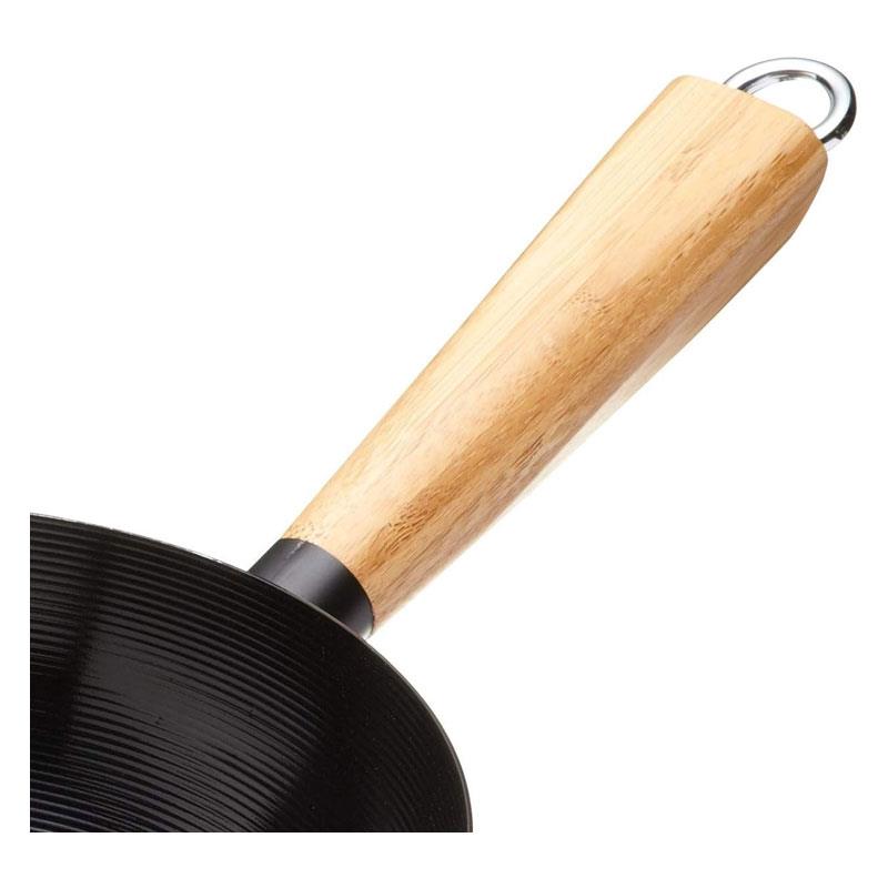 KitchenCraft World of Flavours Oriental Carbon Steel Non-Stick Wok 20cm Black/Brown Secondary image