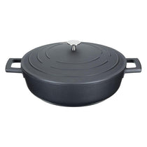 MasterClass Shallow Cast Aluminium Casserole Dish 28cm/4 Litres With Lid Black