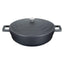 MasterClass Shallow Cast Aluminium Casserole Dish 28cm/4 Litres With Lid Black