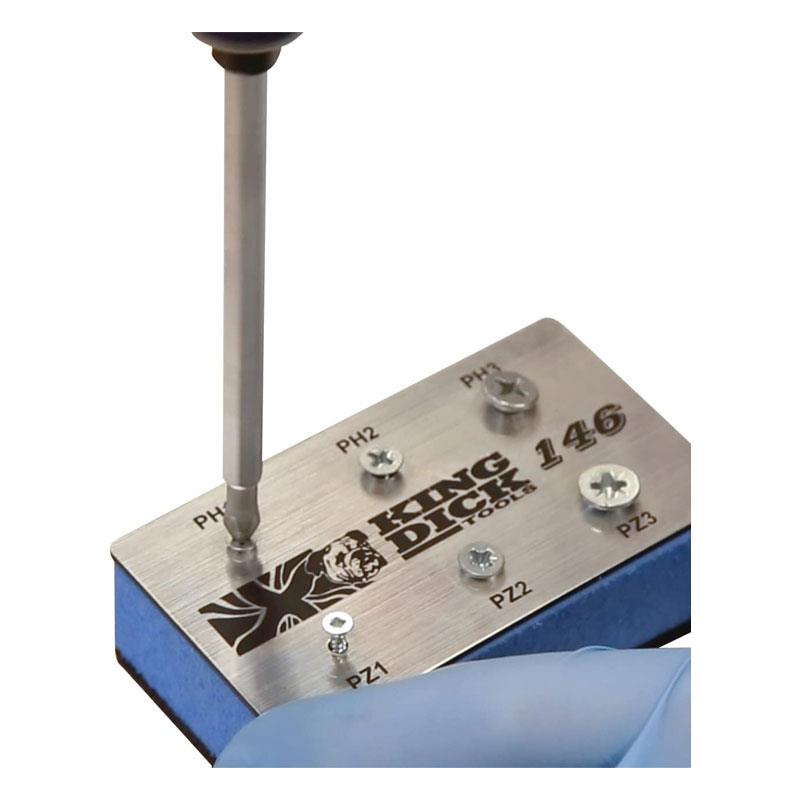 King Dick 1-For-6 Screwdriver 100mm PZ1 PZ2 PZ3 & PH1 PH2 PH3 Blue/Silver