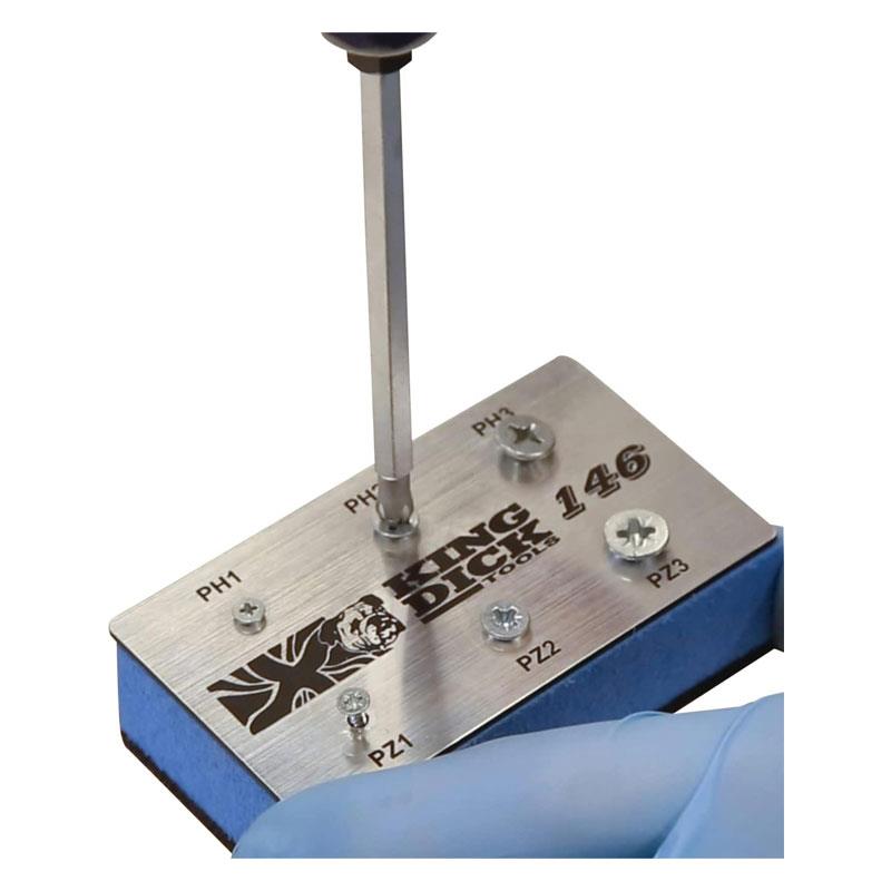 King Dick 1-For-6 Screwdriver 100mm PZ1 PZ2 PZ3 & PH1 PH2 PH3 Blue/Silver