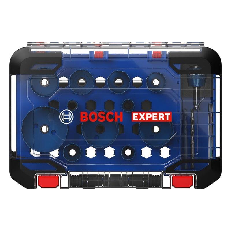 Bosch EXPERT Tough Multi Material Hole Saw Set 20-76mm Electricians Plumber Professional Accessory 14 Piece
