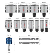 Bosch Professional Multi Material Power Change Plus Hole Saw Set 20-76mm Professional Accessory 14 Piece