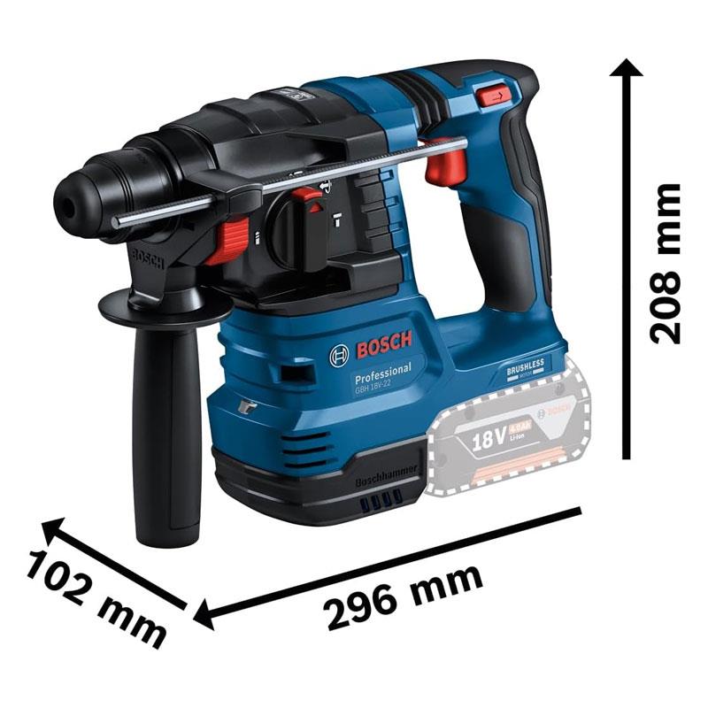 Bosch Professional GBH 18V-22 18V Cordless SDS-Plus Rotary Hammer Drill Bare Unit Secondary image