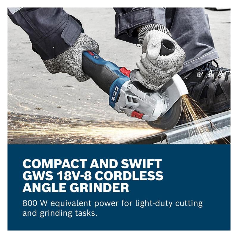 Bosch Professional GWS 18V-8 18V Cordless Brushless Angle Grinder 125mm Disc Diameter Bare Unit