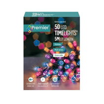 Premier Christmas Multi Action Battery Operated 50 LEDs Lights With Timer - Rainbow