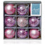 Premier Shatterproof Christmas Tree Baubles 60mm Set of 9 - Pink
