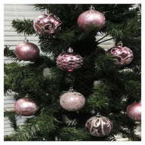 Premier Shatterproof Christmas Tree Baubles 60mm Set of 9 - Pink
