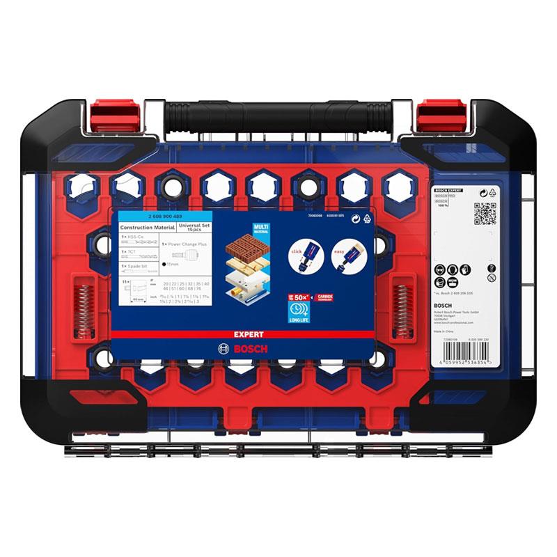 Bosch EXPERT Construction Material Hole Saw Set 20-76mm Professional Accessory 15 Piece