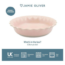Jamie Oliver Big Love Proper Pie Dish Stoneware 28cm Round Pink
