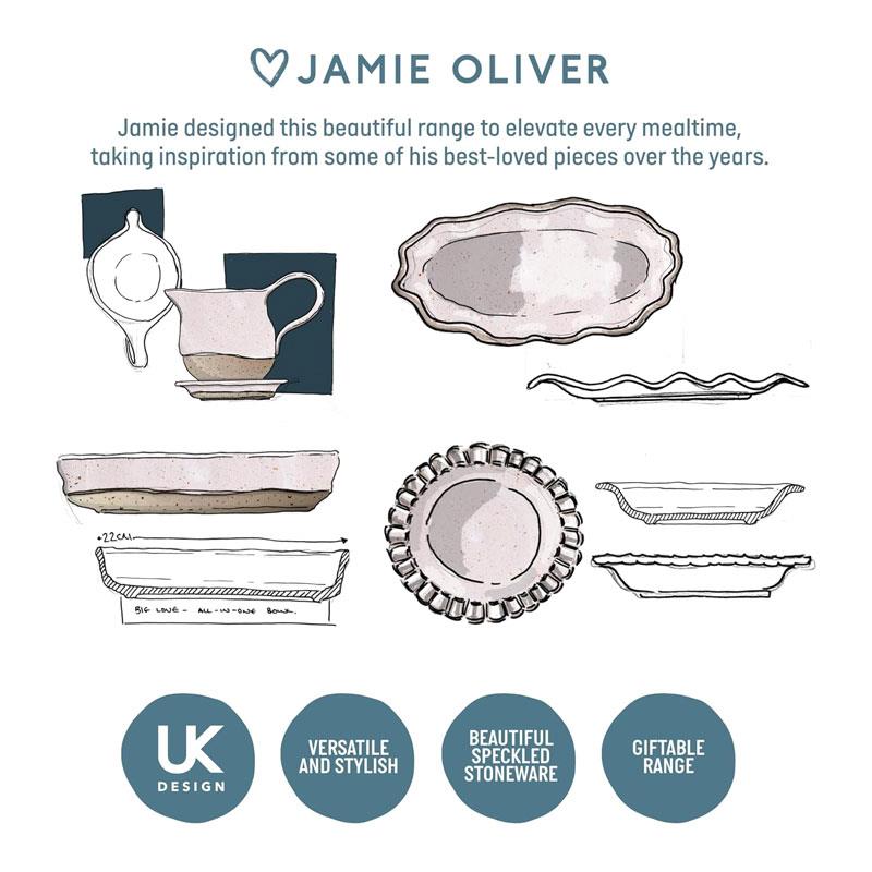 Jamie Oliver Big Love Proper Pie Dish Stoneware 28cm Round Pink