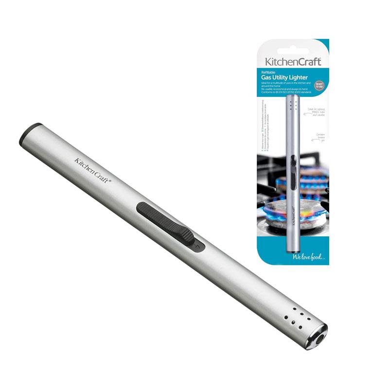 KitchenCraft Butane Gas Lighter Refillable Plastic Silver