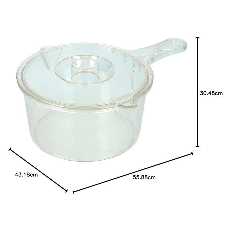 KitchenCraft Microwave Saucepan And Lid 900ml BPA Free Plastic Transparent