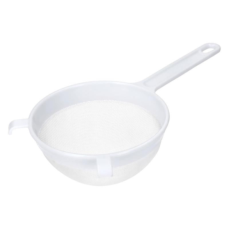 KitchenCraft Sieve Mesh Strainer Plastic Medium 15cm Heat Resistant Nylon Mesh White Main image