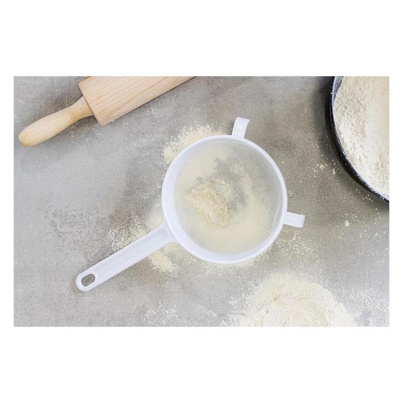 KitchenCraft Sieve Mesh Strainer Plastic Medium 15cm Heat Resistant Nylon Mesh White
