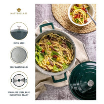 MasterClass Casserole Dish With Lid Cast Aluminium 5 Litre/28cm Hunter Green