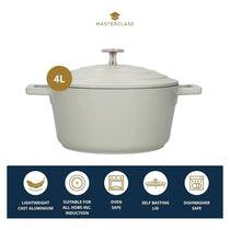 MasterClass Casserole Dish With Lid Cast Aluminium 4 Litre/24cm Mint Green