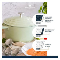 MasterClass Casserole Dish With Lid Cast Aluminium 4 Litre/24cm Mint Green