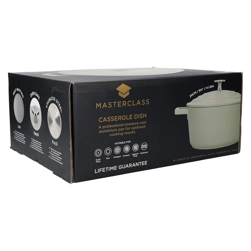 MasterClass Casserole Dish With Lid Cast Aluminium 4 Litre/24cm Mint Green