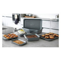 MasterClass Smart Ceramic Loaf Tin Stackable 2lb Bread Pan Robust Non-Stick Coating Carbon Steel 23 x 15cm Grey