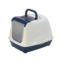 Petface Hooded Cat Litter Tray 50cm Durable Plastic Covered Litter Box with Removable Hood Assorted Colours