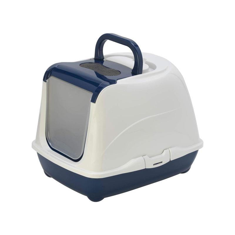 Petface Hooded Cat Litter Tray 50cm Durable Plastic Covered Litter Box with Removable Hood Assorted Colours