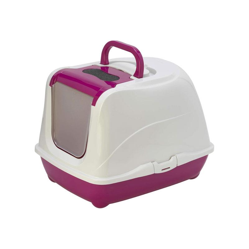 Petface Hooded Cat Litter Tray 50cm Durable Plastic Covered Litter Box with Removable Hood Assorted Colours
