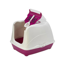 Petface Hooded Cat Litter Tray 50cm Durable Plastic Covered Litter Box with Removable Hood Assorted Colours