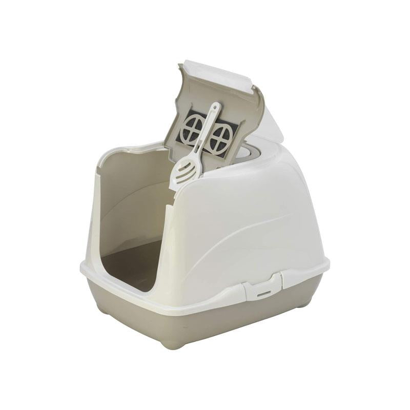 Petface Hooded Cat Litter Tray 50cm Durable Plastic Covered Litter Box with Removable Hood Assorted Colours