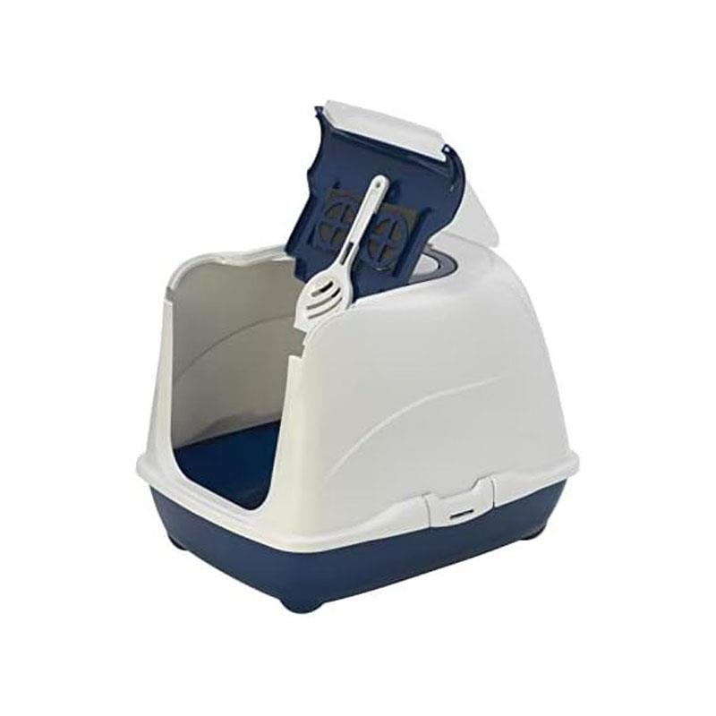 Petface Hooded Cat Litter Tray 50cm Durable Plastic Covered Litter Box with Removable Hood Assorted Colours