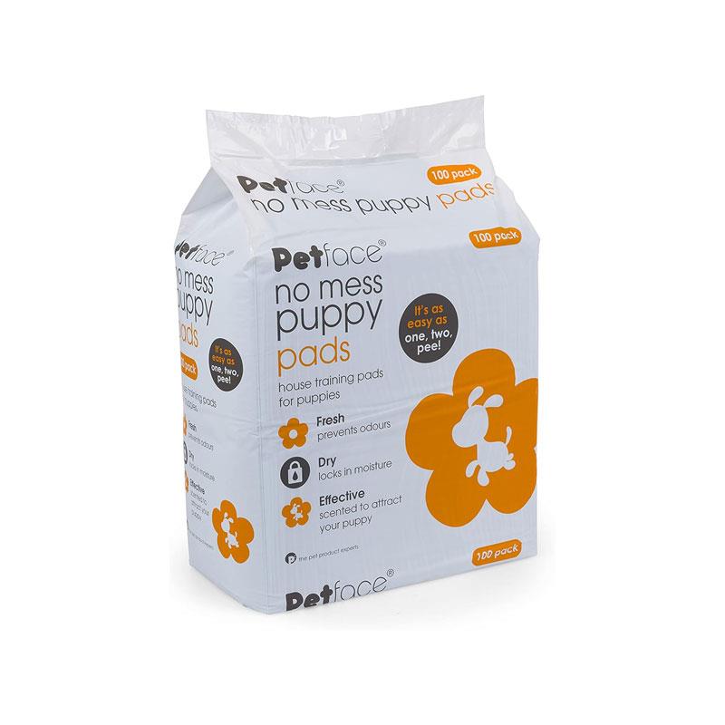 Petface No Mess Training Puppy Pads 100 Piece Super Absorbent Leak Proof Puppy House Training Pads