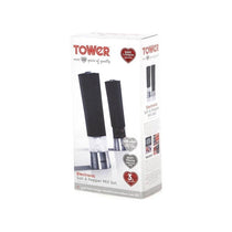 Tower Electric Salt And Pepper Mill Set Stainless Steel Battery Operated Grinder Black