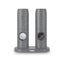 Tower Rechargeable Electric Salt and Pepper Mill Set Adjustable Ceramic Grinders Stainless Steel Grey USB Charging