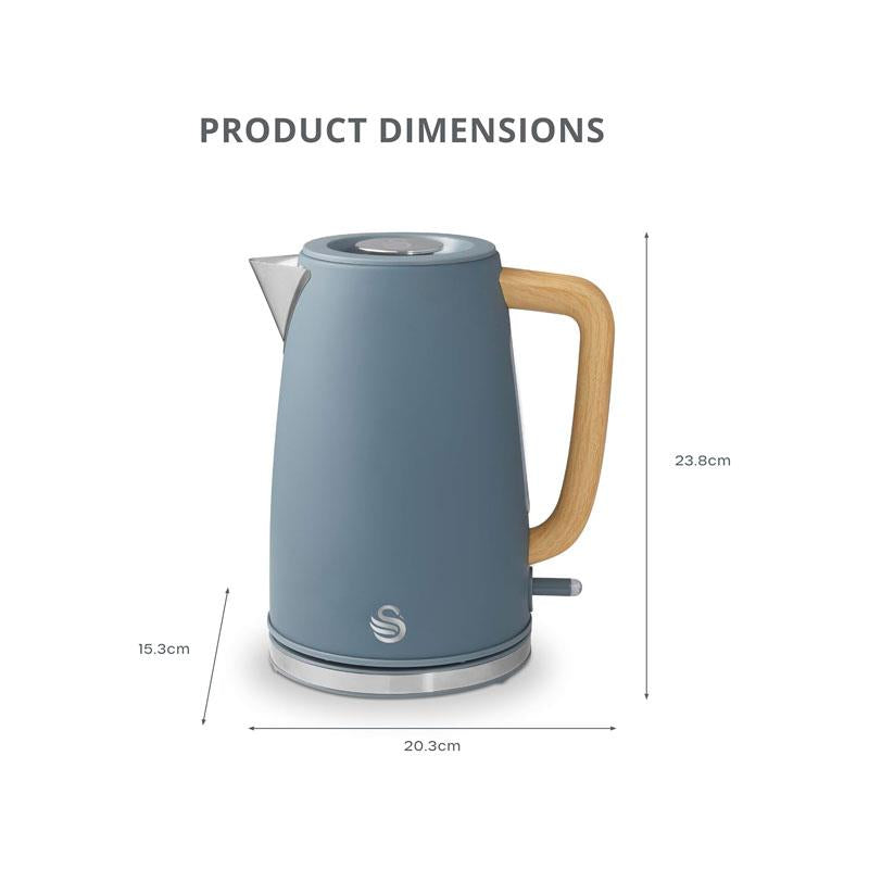 Swan Fjord 1.7L Electric Jug Kettle with Fast Boil Technology & Wood Effect Handle Grey Secondary image