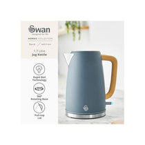 Swan Fjord 1.7L Electric Jug Kettle with Fast Boil Technology & Wood Effect Handle Grey