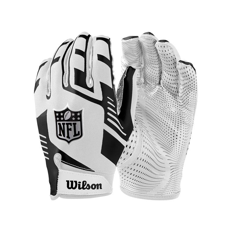 Wilson NFL Stretch Fit American Football Receiver Gloves Adult OSFM White/Black