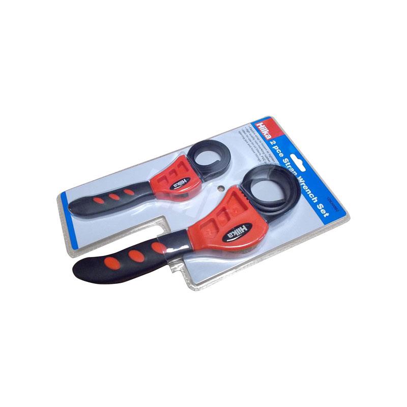 Hilka 2-in-1 Strap Wrench Set with Non-Marking Rubber Strap 2 Piece