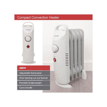 Benross 500W Mini Oil Filled Radiator with Adjustable Thermostat, Overheat Protection & Cool-Touch Handle – White
