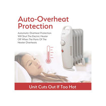 Benross 500W Mini Oil Filled Radiator with Adjustable Thermostat, Overheat Protection & Cool-Touch Handle – White